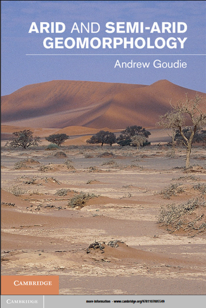 Book cover of Arid and Semi-Arid Geomorphology by Andrew Shaw Goudie Book cover of Arid and Semi-Arid Geomorphology by Andrew Shaw Goudie